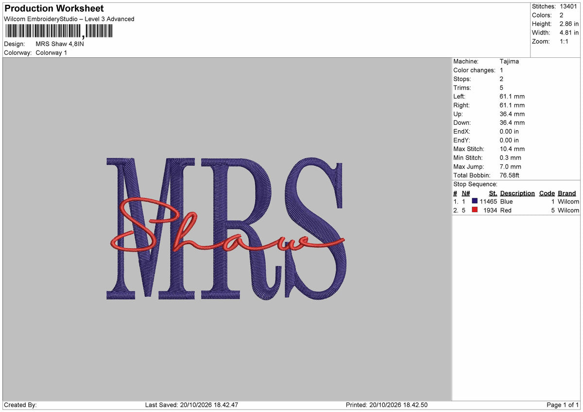 Shaw Text 02 Embroidery Machine Design File 6 sizes