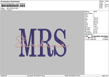 Crew Names Embroidry 7 Files