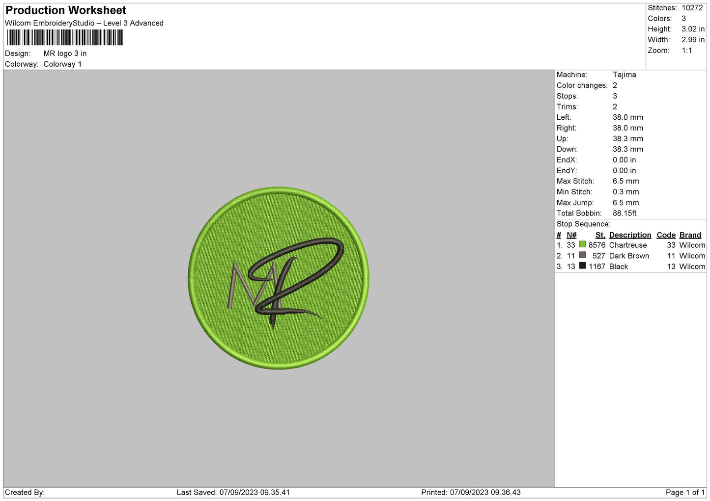 Mr Logo Embroidery File 6 sizes