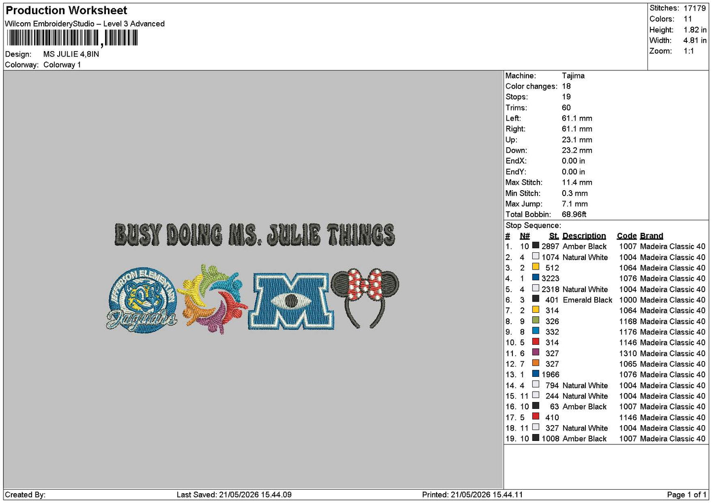 Julietext Embroidery File 6 sizes