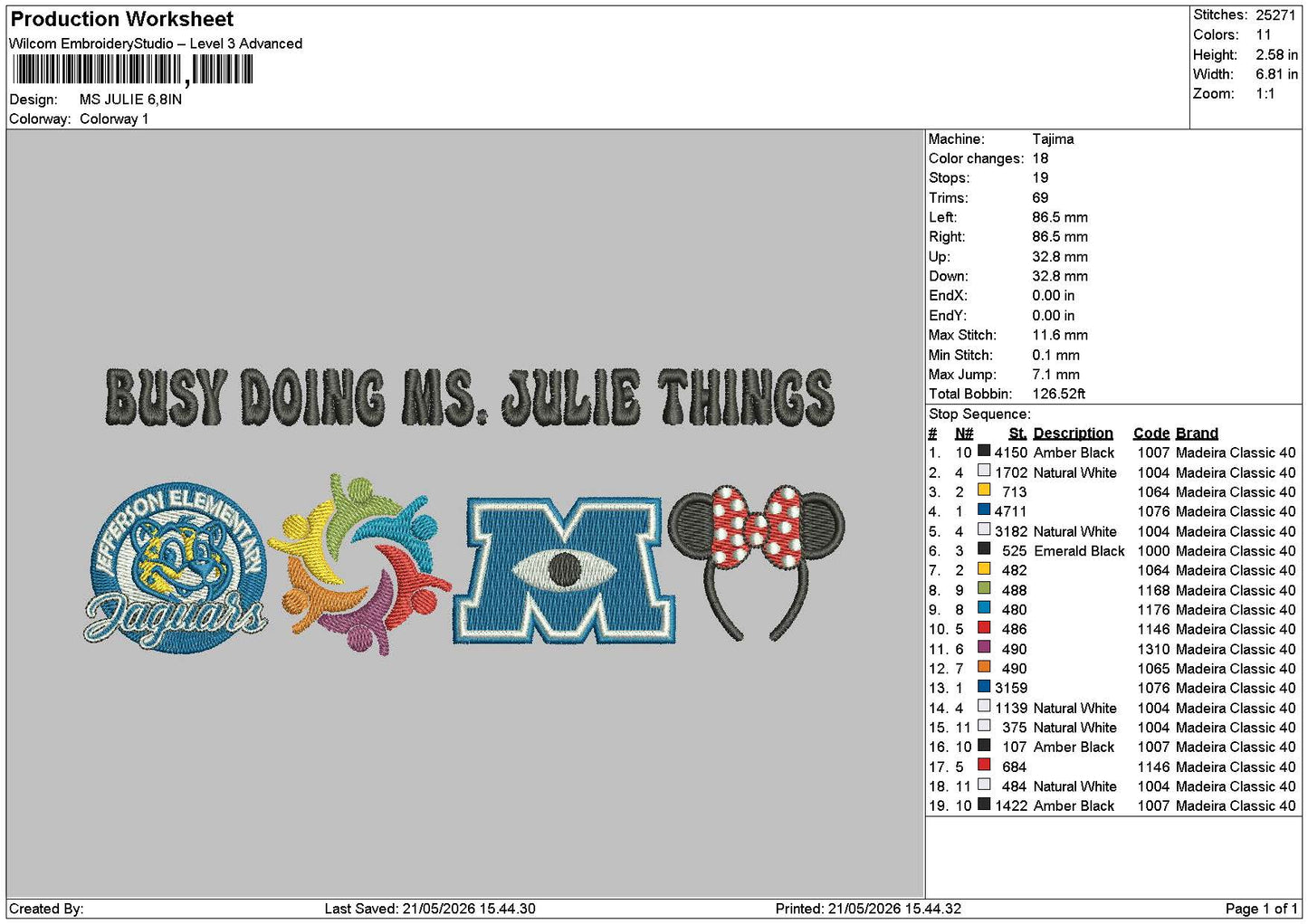 Julietext Embroidery File 6 sizes