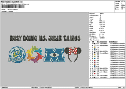 Julietext Embroidery File 6 sizes