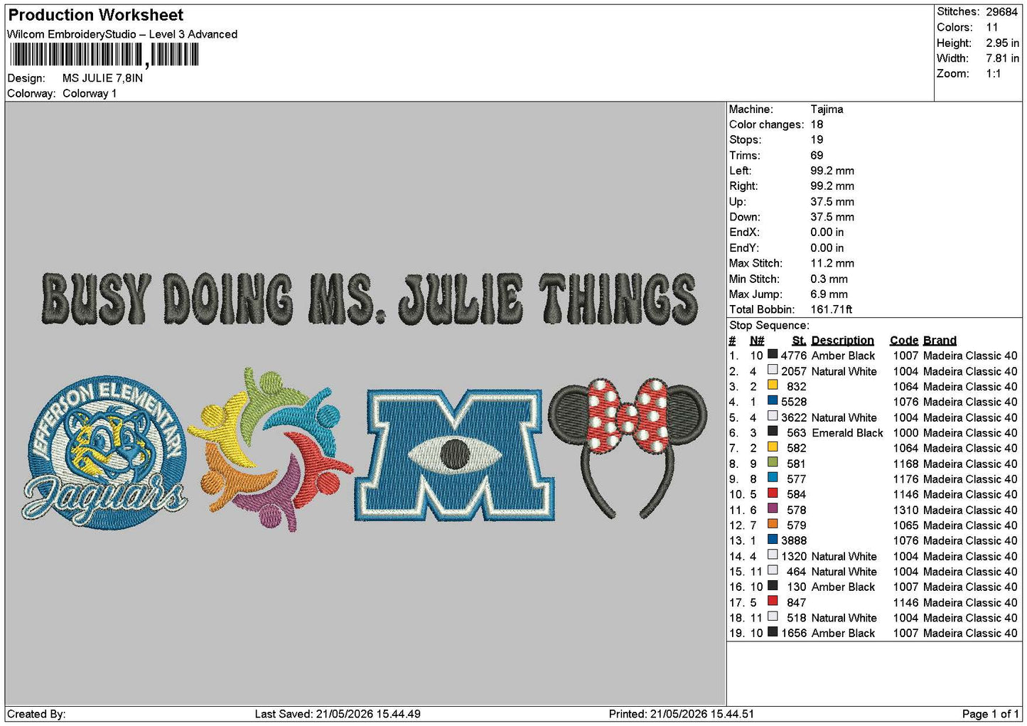 Julietext Embroidery File 6 sizes