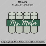 MS Mata Embroidery File 4 size