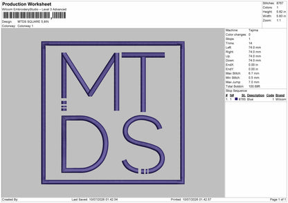 Mtdstext Embroidery Machine Design File 6 sizes