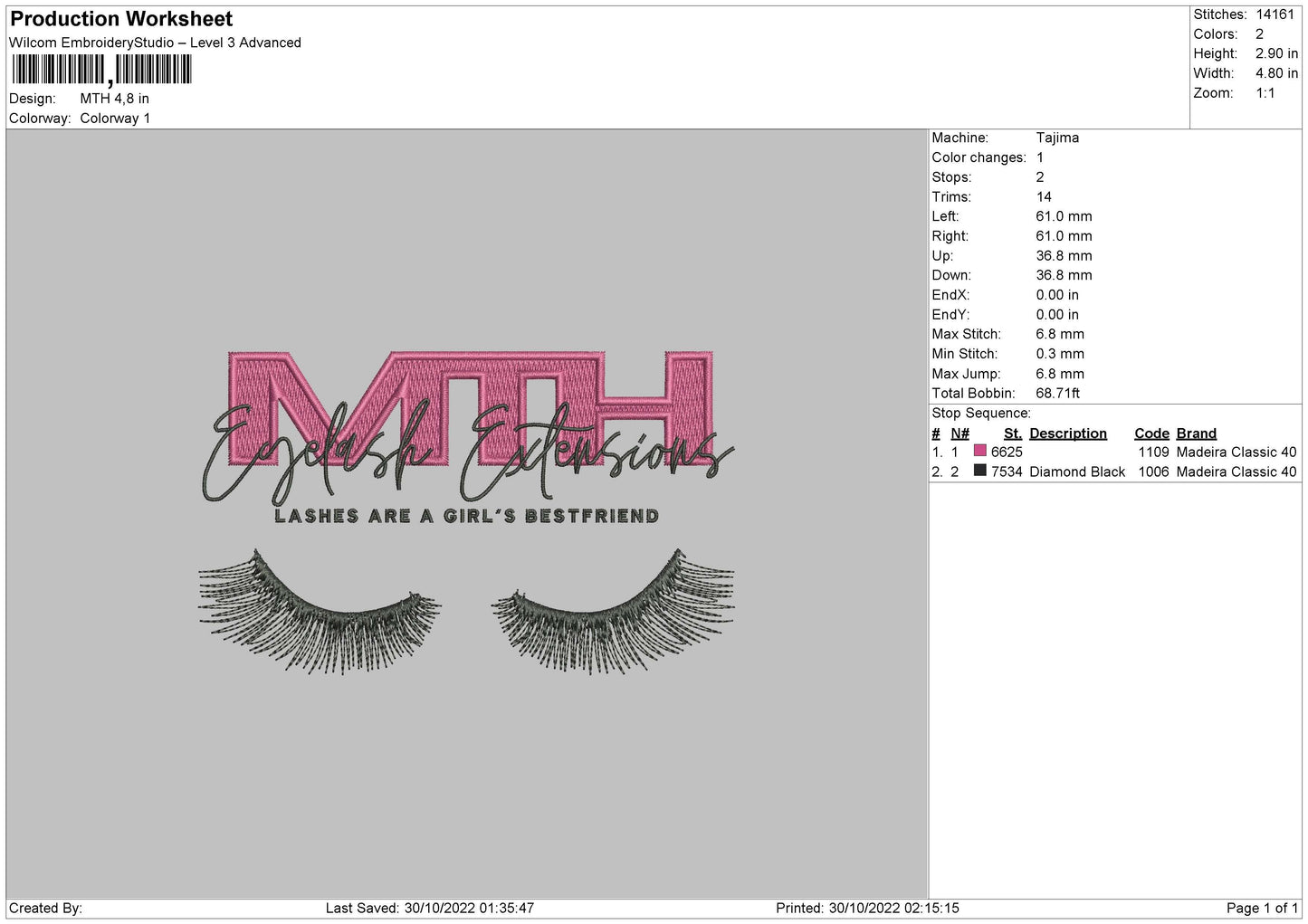 MTH Embroidery File 5 sizes