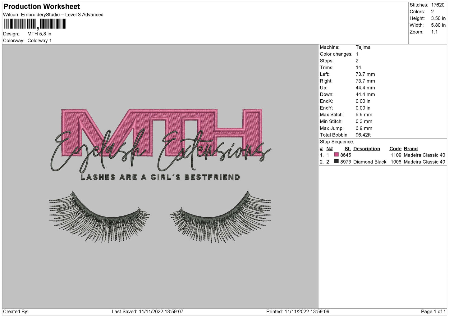 MTH Embroidery File 6 sizes