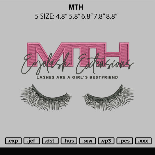 MTH Embroidery File 6 sizes