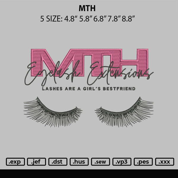 MTH Embroidery File 6 sizes