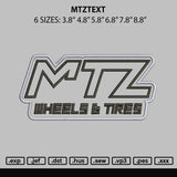 Mtztext Embroidery File 6 sizes