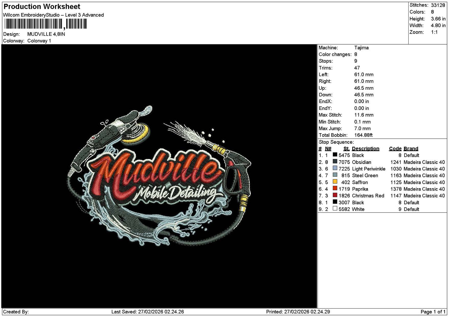 Mudvilletext Embroidery File 6 sizes