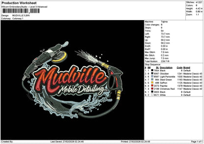 Mudvilletext Embroidery File 6 sizes