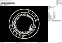 Vida Text Embroidery File 6 sizes