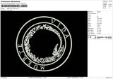 Vida Text Embroidery File 6 sizes