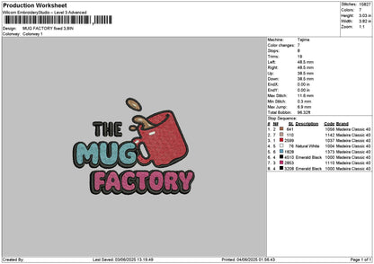 Mugtext Embroidery File 6 sizes