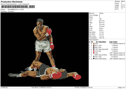 Muhammad Ali V1 Embroidery File 4 size