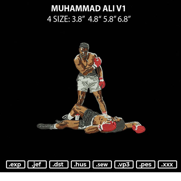 Muhammad Ali V1 Embroidery File 4 size
