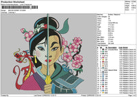 Mulan2106 Embroidery File 6 sizes