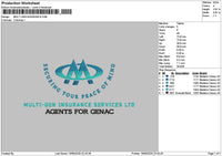 Multigentext Embroidery File 6 sizes