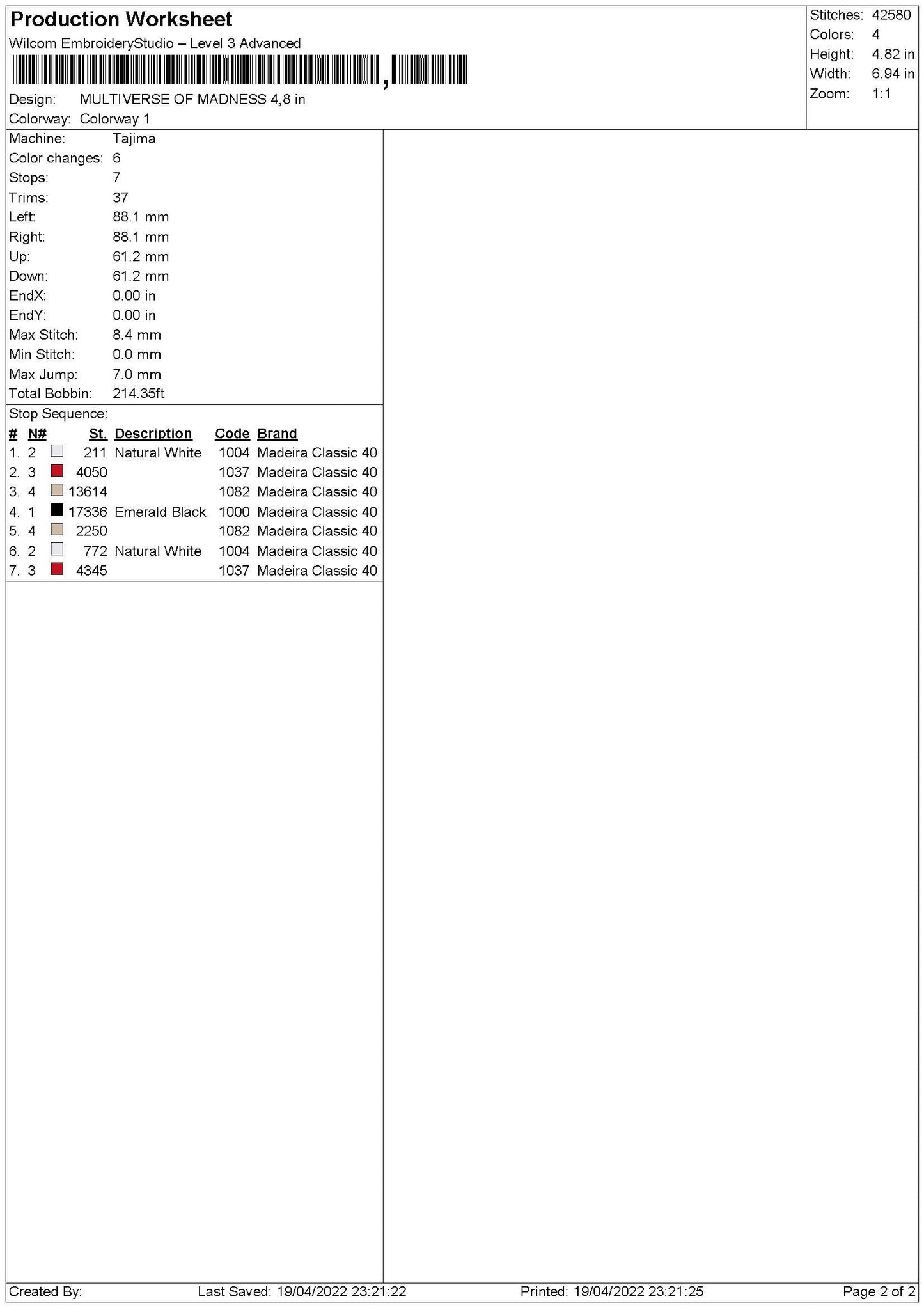 Multiverse Of Madness Embroidery File 4 size