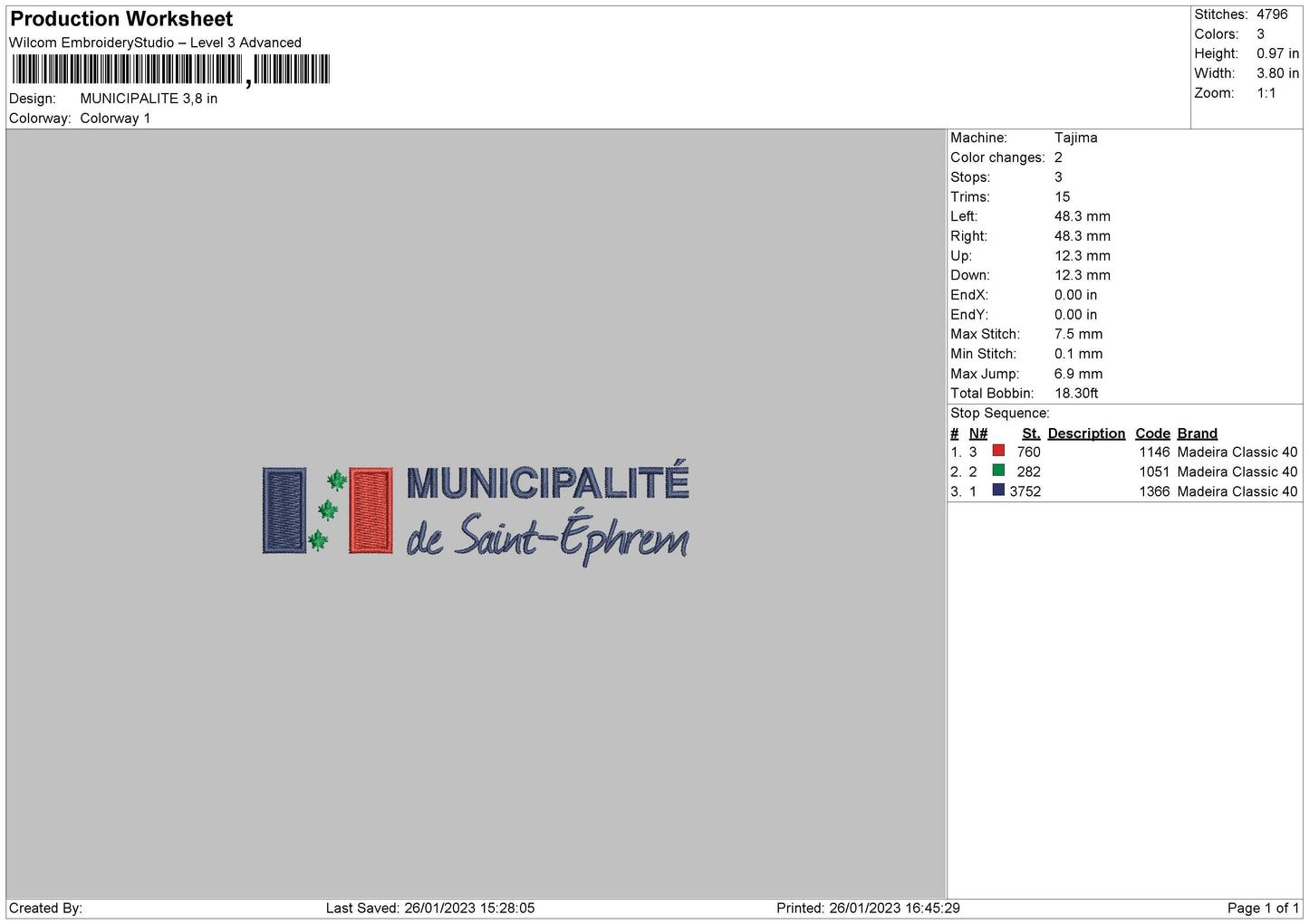 Municipalite Embroidery File 6 sizes