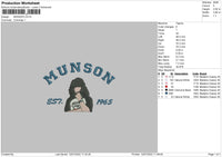 Munson Embroidery File 4 sizes
