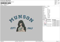 Munson Embroidery File 4 sizes