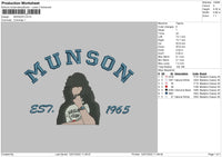 Munson Embroidery File 4 sizes