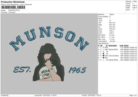 Munson Embroidery File 4 sizes
