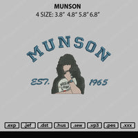 Munson Embroidery File 4 sizes