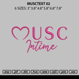 Musctext 02 Embroidery File 6 sizes