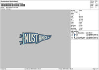 Mustangtext Embroidery File 6 sizes