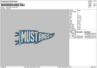 Mustangtext Embroidery File 6 sizes