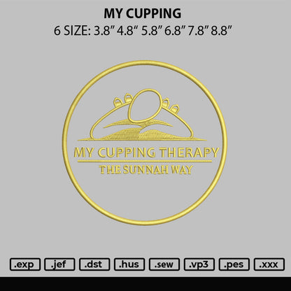 My Cupping Embroidery File 6 sizes
