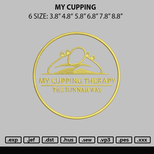 My Cupping Embroidery File 6 sizes