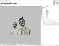 Miyagi And Andy Embroidery File 4 size
