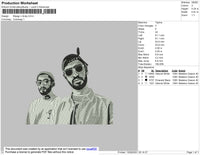 Miyagi And Andy Embroidery File 4 size