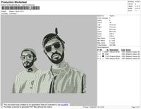 Miyagi And Andy Embroidery File 4 size