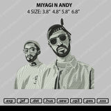 Miyagi And Andy Embroidery File 4 size