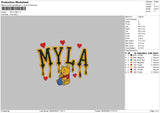 Myla Melt Embroidery File 6 sizes