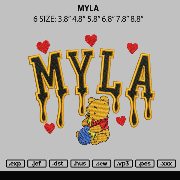 Myla Melt Embroidery File 6 sizes