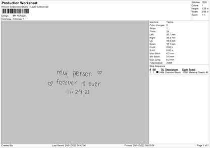 My Person Embroidery File 4 size