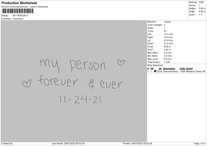 My Person Embroidery File 4 size