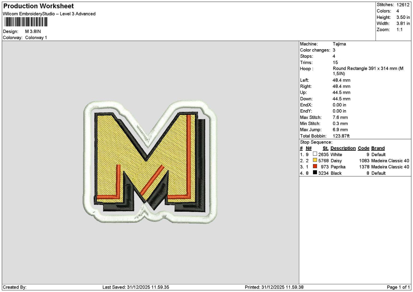 Karmelotext Separate Embroidery Files