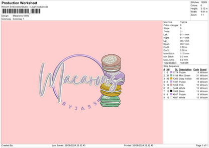 Macarons Embroidery File 6 sizes