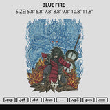 Blue Fire Embroidery File 6 sizes