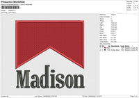 Madison Embroidery File 5 sizes