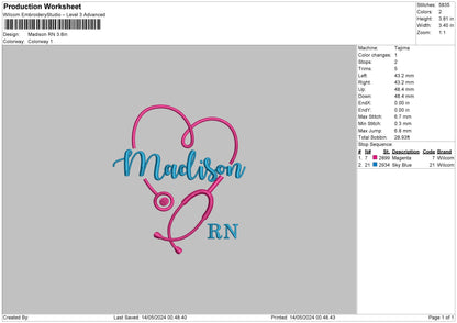 Madisontext Embroidery File 6 sizes