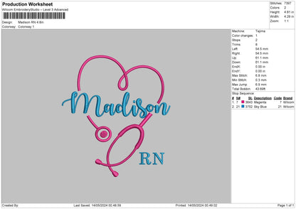 Madisontext Embroidery File 6 sizes