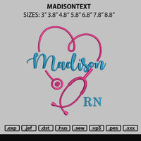Madisontext Embroidery File 6 sizes